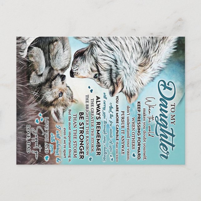 Till Min Dotter Lejon Familj Present, Dotter Födel Vykort (Framsida)