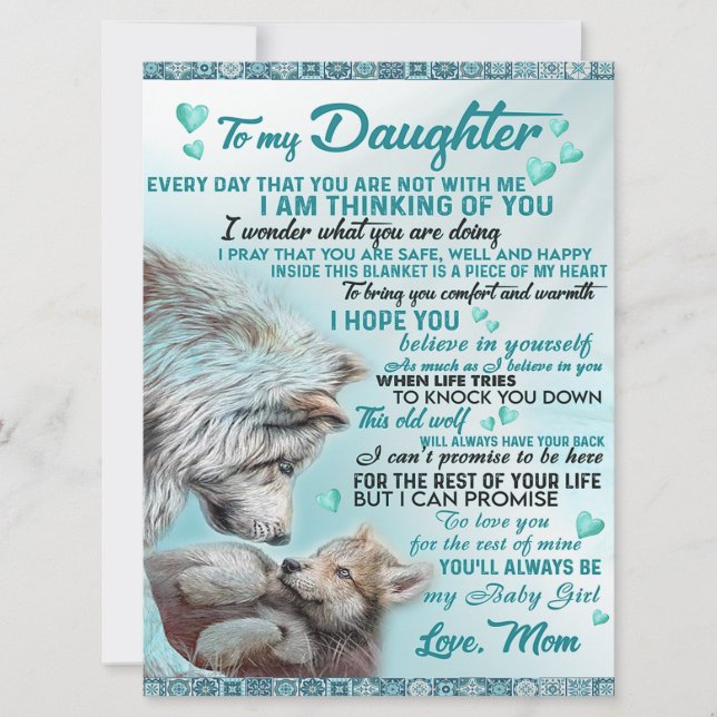 Till min dotter Lejon Familjefytt, Dotter Birthday (Framsida)