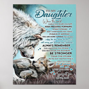 Till min dotter Lejon Familjefytt, Dotter Birthday Poster