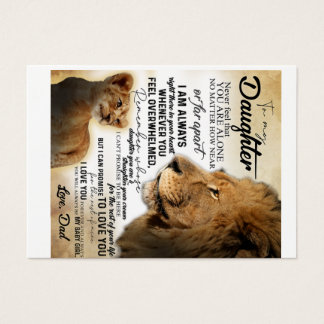 Till min dotter Lejon Familjefytt, Dotter Birthday Visitkort