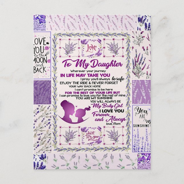 Till min dotter, min flicka i kärlek, för alltid vykort (Framsida)