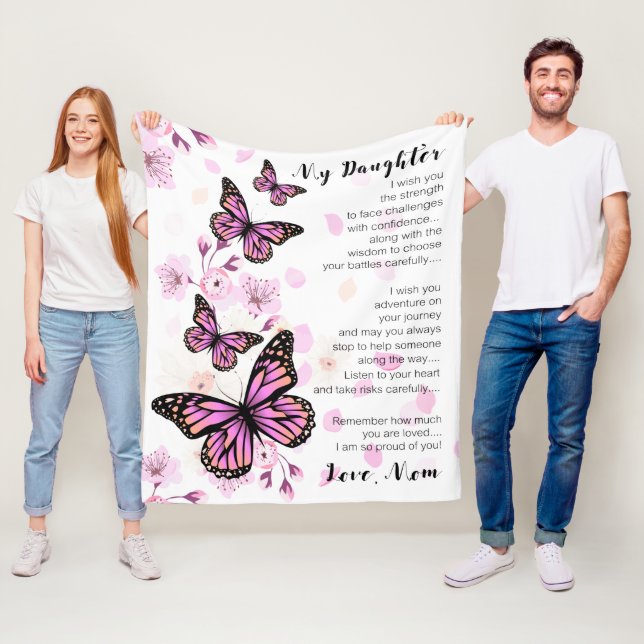 Till min dotter önskar jag styrka fleecefilt (På plats)