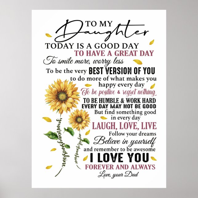 Till min dotter poster (Framsidan)