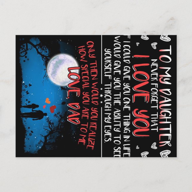 Till Min Dotter Present | Bästa Familj Present Meddelande Vykort (Framsida)