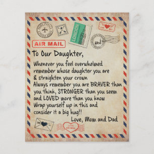 Till Min Dotter Present, Kärleksbrev Till Vår Dott Flygblad