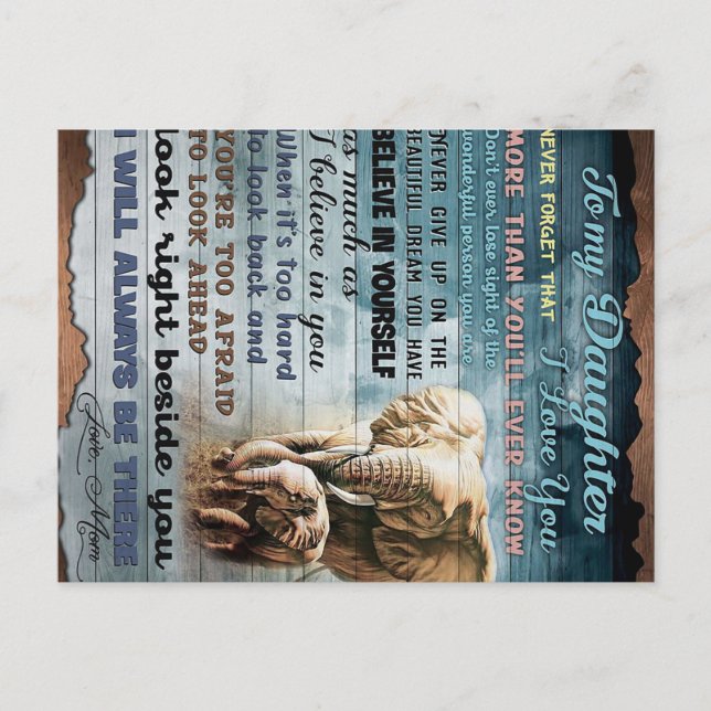 Till min dotter Roligt present | Familjepresent Vykort (Framsida)