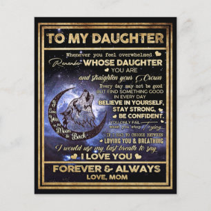 Till min dotter Varg Birthday Gift, Lusnyj Gift Flygblad