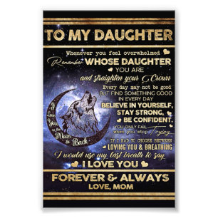 Till min dotter Varg Birthday Gift, Lusnyj Gift Fototryck