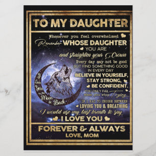 Till min dotter Varg Birthday Gift, Lusnyj Gift Meny