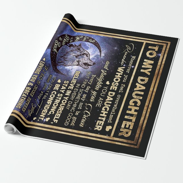 Till min dotter Varg Birthday Gift, Lusnyj Gift Presentpapper (Utrullad)