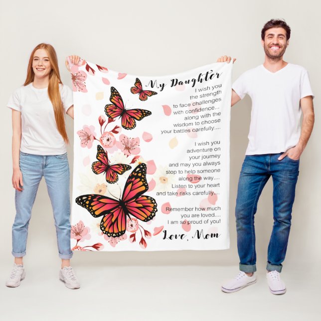 Till min dotter vill jag ha styrkan Fleece Blanket (På plats)