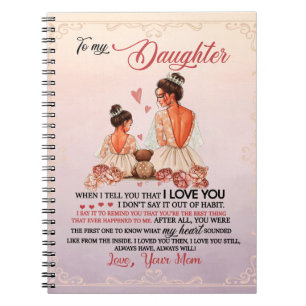 Till min dottergåva, dotter och Mamma, Kärlek Br Anteckningsbok