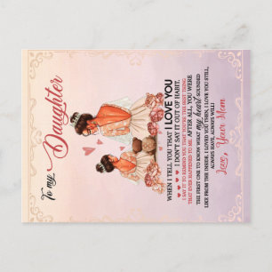 Till min dottergåva, dotter och Mamma, Kärlek Brev Vykort
