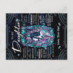 Till min dottergåva från Brev till dotter från Pap Meddelande Vykort