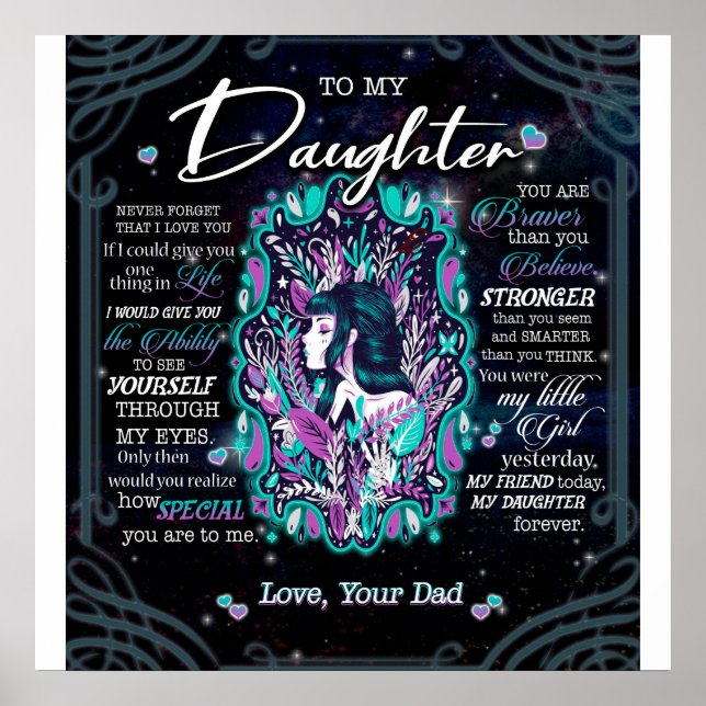 Till min dottergåva från Brev till dotter från Pap Poster (Framsidan)