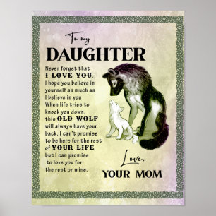 Till min dottergåva, Kärlek-Brev-dottern och Mam Poster