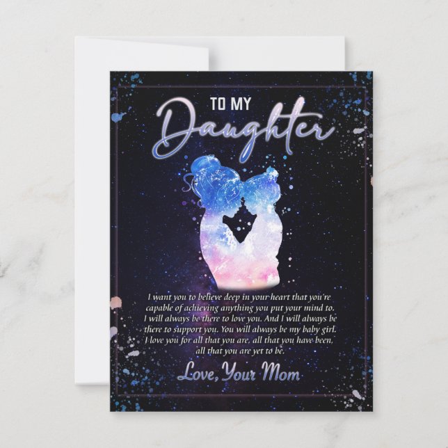 Till min dottergåva, Kärlek-Brev-dottern och Mamma Inbjudningar (Framsida)