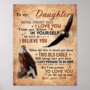 Till min dottergåva, Pappa och dotter, Eagle Älska Poster
