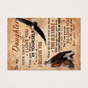Till min dottergåva, Pappa och dotter, Eagle Älska Visitkort