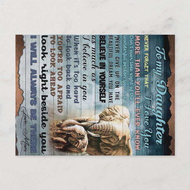 Till min dotterunge Gift | Familjepresentant Meddelande Vykort (Framsida)