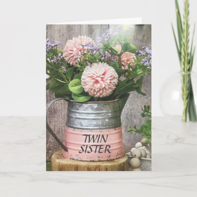 TILL MIN FANTASTISK **TWIN SISTER** BIRTDAKORT KORT (Framsida)