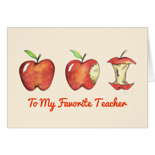 Till min favoritlärare Red Apple School Education Hälsningskort