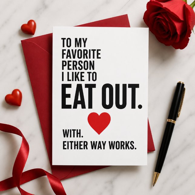 Till min favoritperson jag gillar att äta ute med julkort (Funny Love Card for Husband Wife)