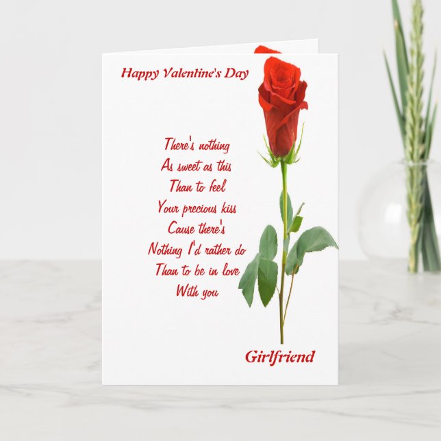 Till min flickvän på valentins dag helgkort (Framsida)