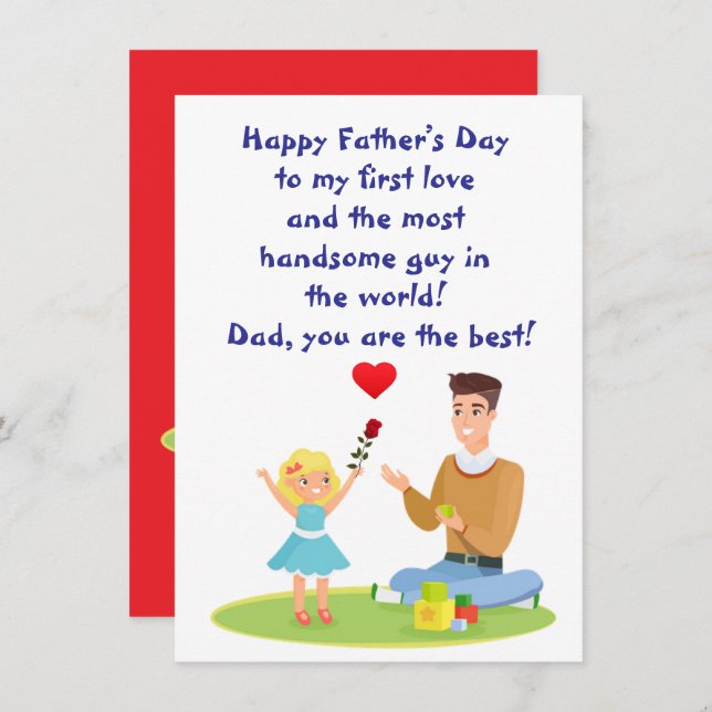 Till min första kärlek, pappa julkort (Fram/baksida)