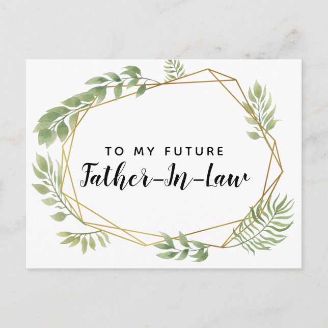 Till min framtida far-in-law-affischkort i löv vykort (Framsida)