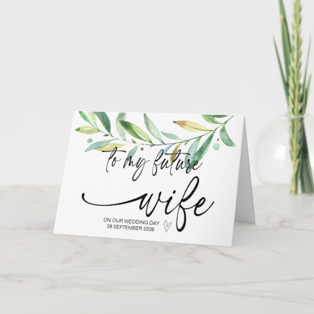 Till min framtida fru från Groom på vår Bröllopsda Kort (Framsida)