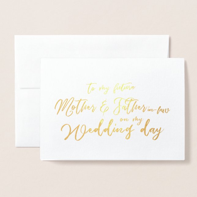 Till min framtida lagstiftning om min Bröllopsdag Folierat Kort (Framsida med kuvert)