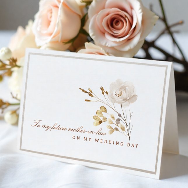 Till min framtida svärmor Bröllopsdag Blommig kort (Mother-in-law Wedding Day Card)