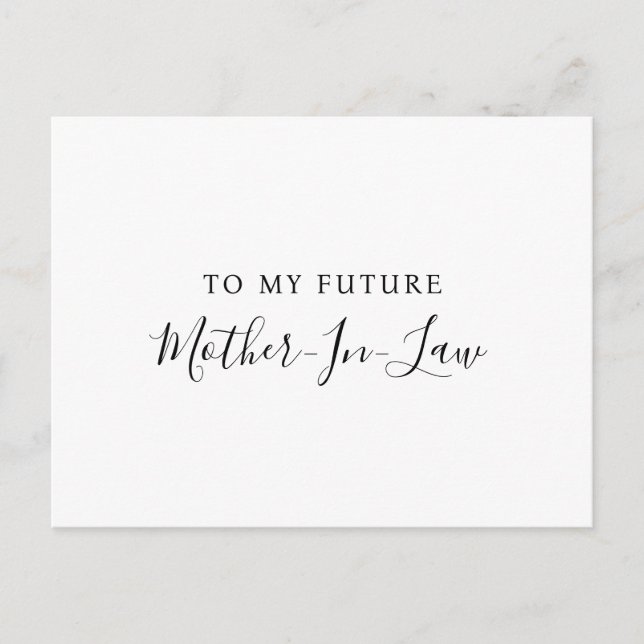 Till min framtida svärmor postkort  vykort (Framsida)