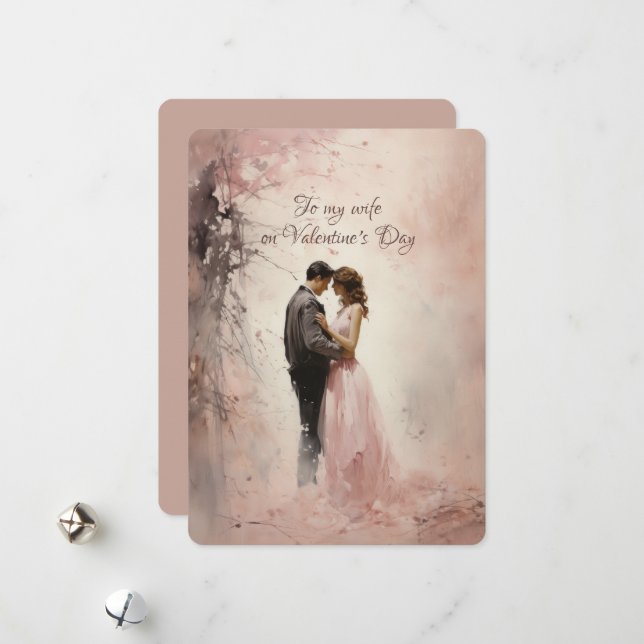 Till min fru Alla hjärtans dags hälsningar Julkort (Fram/Back In Situ)