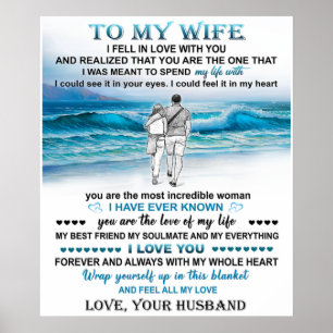 Till min fru Beach Gift, frun Birthday, lite Kärle Poster