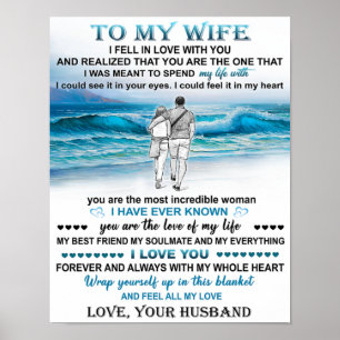 Till min fru Beach Gift, frun Birthday, lite Kärle Poster