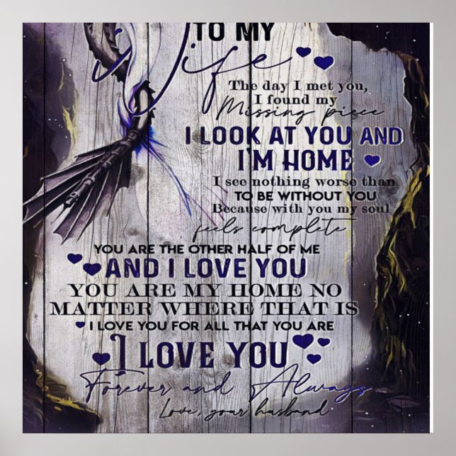 Till min fru | Besparade citattecken till frun | N Poster (Framsidan)