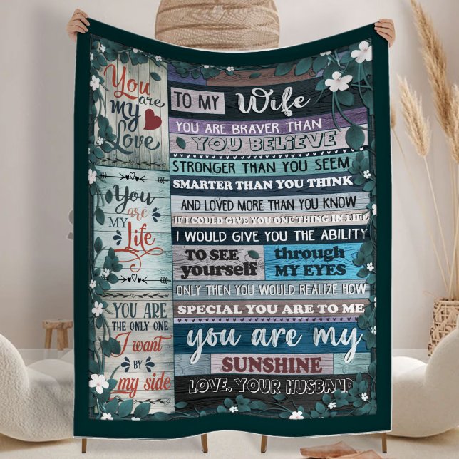 Till min fru Blanket, Kärlek Blanket, hjärtat Fleecefilt (Skapare uppladdad)