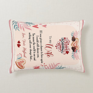 Till min fru Blommig valentinpresent från maken Prydnadskudde