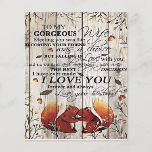 Till min fru Brev Cute Gift for Your frun Flygblad