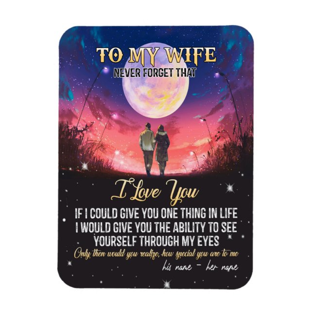 Till min fru | Brev till min fru Kärlek från make Magnet (Vertikal)