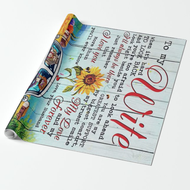 Till min fru Gift | Brev för henne | Hemdekret Presentpapper (Utrullad)