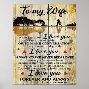 Till min fru Gift Brev till min Make Poster