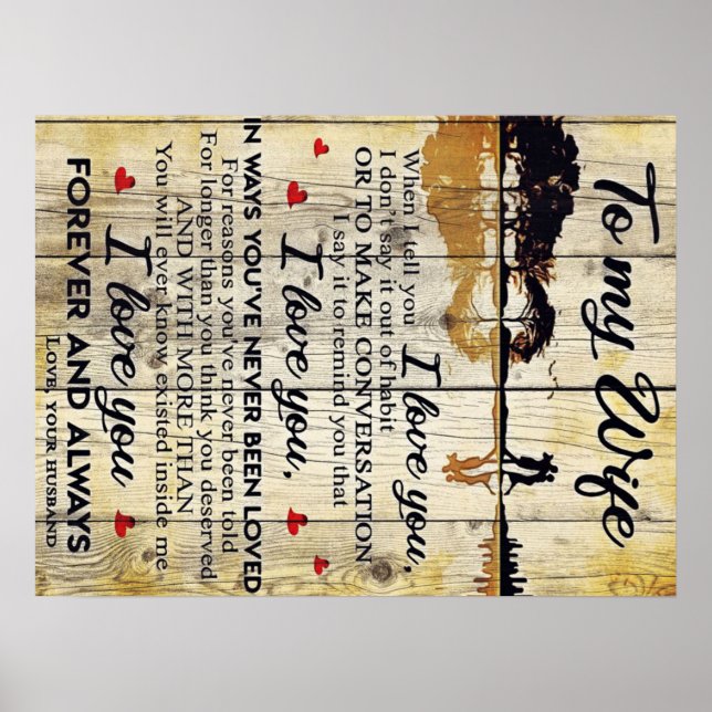 Till min fru Gift | Brev till min Make | Poster (Framsidan)