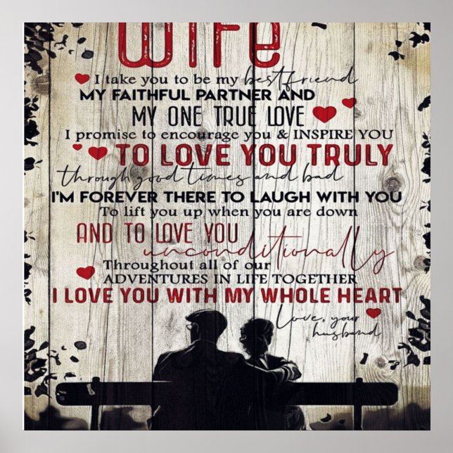 Till min fru Gift | Loful Brev to Girlkompis | Poster (Framsidan)