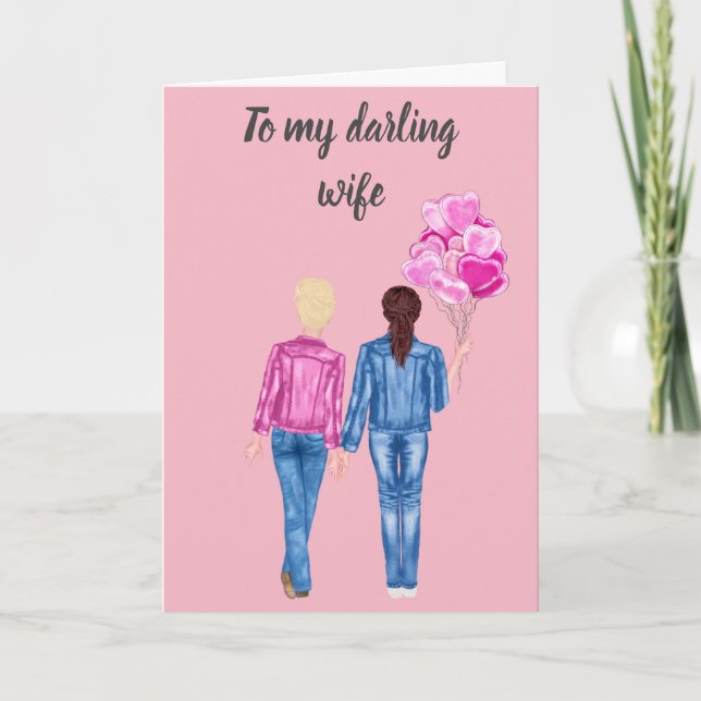 Till min fru Girlkompis på Valentins Mors dag Helgkort (Framsida)