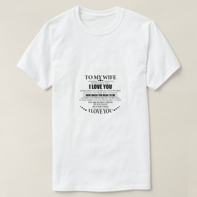 Till min fru i kärlek, skjortan t shirt (Design framsida)