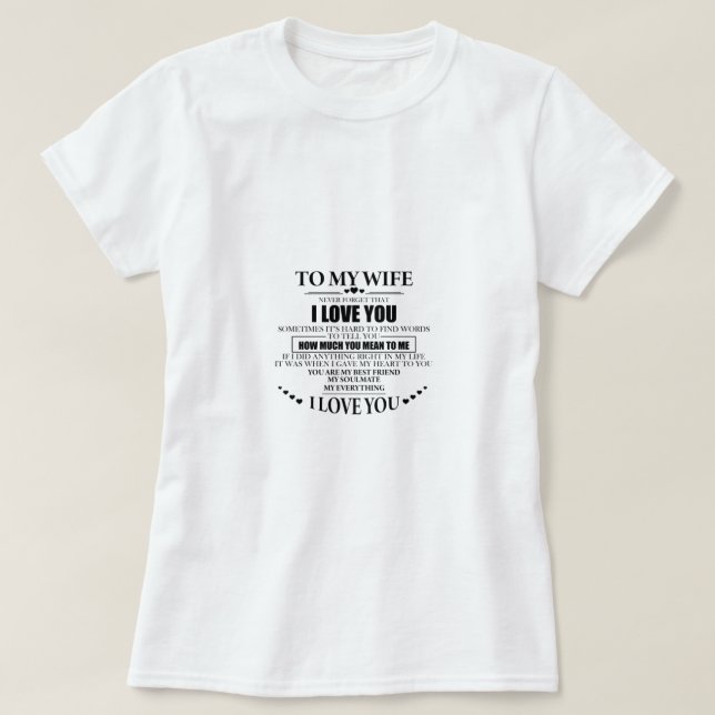 Till min fru i kärlek, skjortan t shirt (Design framsida)