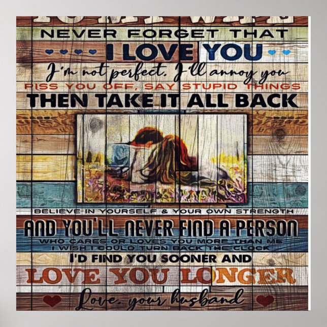 Till min fru, Mor, födelsedagspressen Gift Brev, Poster (Framsidan)